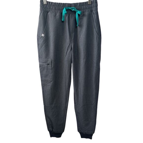 Figs Zamora High Waisted Jogger Scrub Pants Graphite Gray Size X-Small Petite - Picture 2 of 5